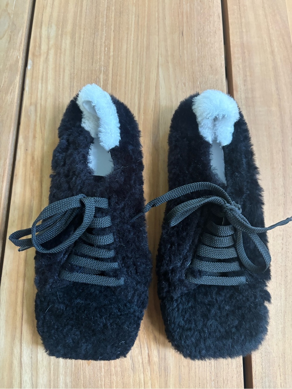 TIBI Teddy Shearling Seth Sneaker Black White Size 36 - Picture 8 of 14